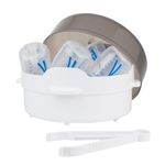 Esterilizador para Microondas Hasta 4 Biberones con Pinza Antibacteriana Color Blanco