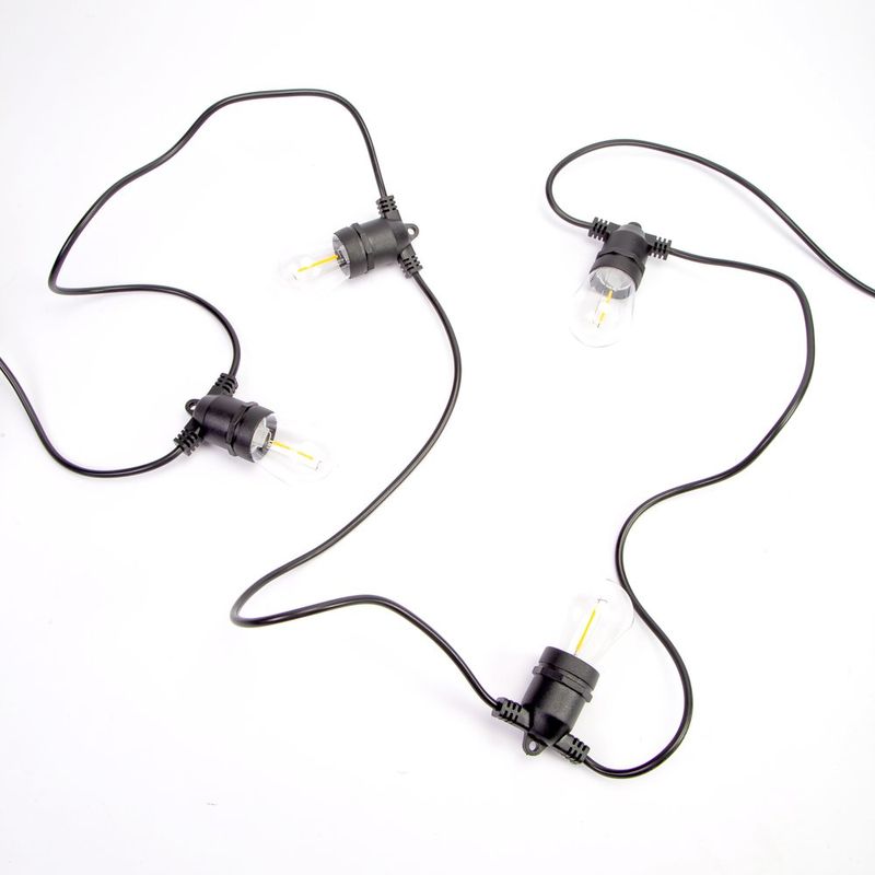 Serie de 13 Luces LED Solares de 10 Metros para Exterior con Panel Solar