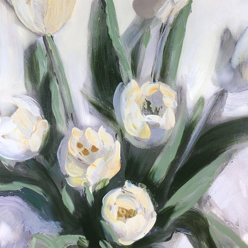 Cuadro Decorativo de Tulipanes Blancos en Jarrón de 80 x 120 cm