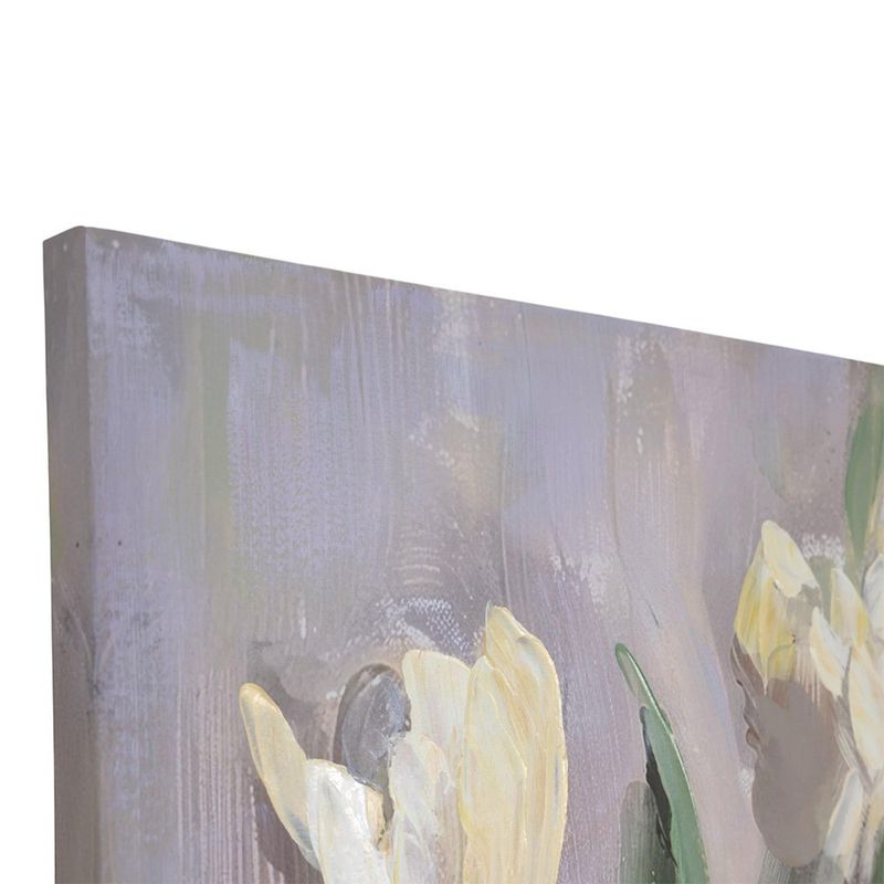 Cuadro Decorativo de Tulipanes Blancos en Jarrón de 80 x 120 cm