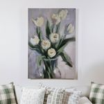 Cuadro Decorativo de Tulipanes Blancos en Jarrón de 80 x 120 cm