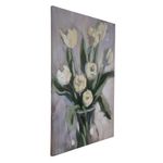 Cuadro Decorativo de Tulipanes Blancos en Jarrón de 80 x 120 cm