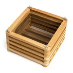 Maceta Colgante Cuadrada de Madera No. 14 para Decoración o Arreglos