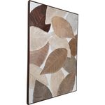 Cuadro Decorativo de Hojas Marrones Texturizadas con Marco de 82 x 122 cm