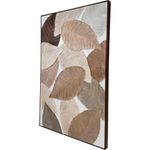 Cuadro Decorativo de Hojas Marrones Texturizadas con Marco de 82 x 122 cm