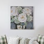 Cuadro Decorativo de Flores Blancas en Jarrón de 100 x 100 cm