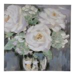 Cuadro Decorativo de Flores Blancas en Jarrón de 100 x 100 cm