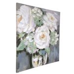 Cuadro Decorativo de Flores Blancas en Jarrón de 100 x 100 cm