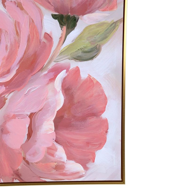 Cuadro Decorativo de Flores Rosadas con Marco Dorado de 82.5 x 122.5 cm