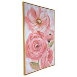 Cuadro Decorativo de Flores Rosadas con Marco Dorado de 82.5 x 122.5 cm