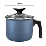 Hervidor de 14 cm con Tapadera de Vidrio Color Azul
