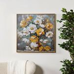Cuadro Decorativo de Flores Amarillas con Marco Dorado de 82.5 x 122.5 cm