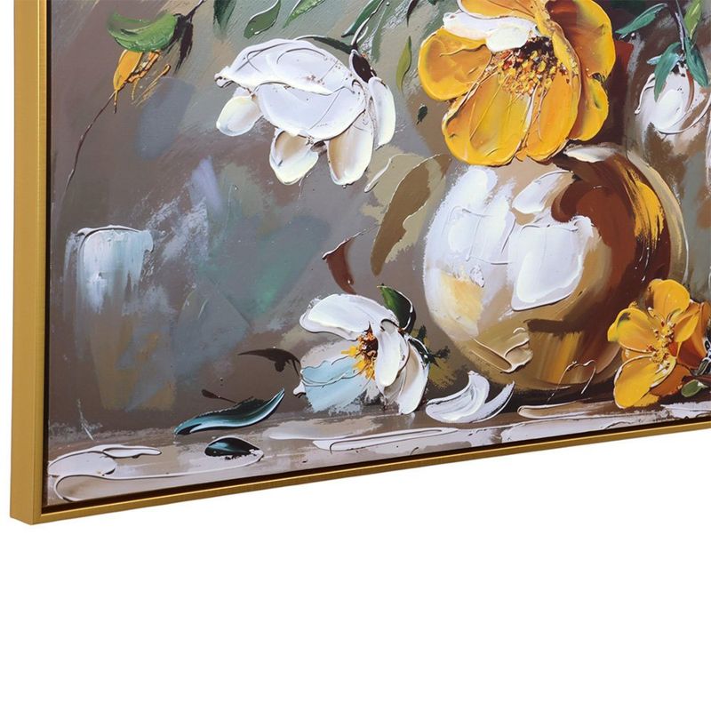 Cuadro Decorativo de Flores Amarillas con Marco Dorado de 82.5 x 122.5 cm