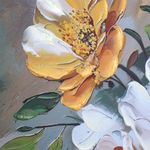 Cuadro Decorativo de Flores Amarillas con Marco Dorado de 82.5 x 122.5 cm