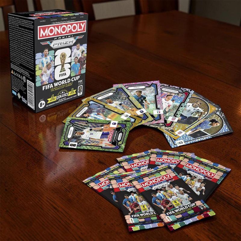 Caja Monopoly Panini Prizm Booster Copa Mundial de la FIFA con 24 Cartas