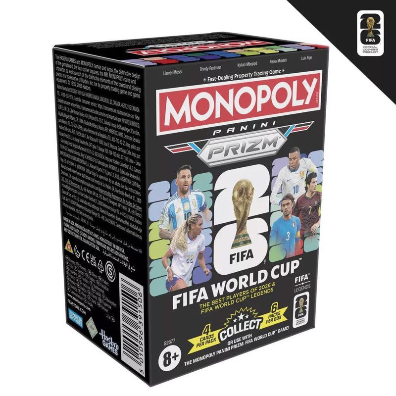 Caja Monopoly Panini Prizm Booster Copa Mundial de la FIFA con 24 Cartas