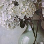 Cuadro Decorativo de Hortensias Blancas en Jarrón de 80 x 120 cm