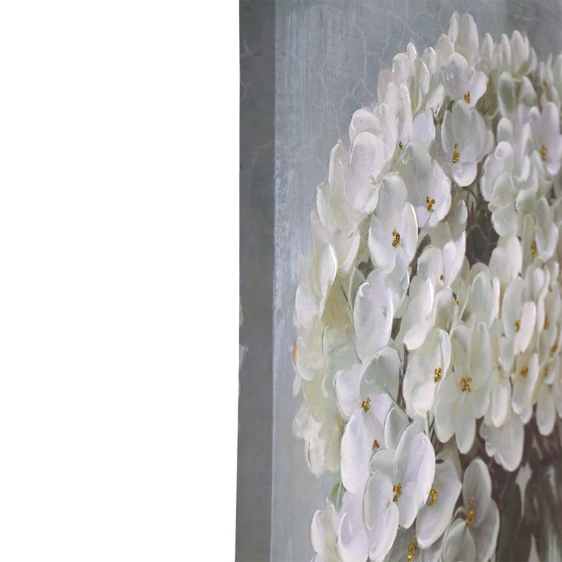 Cuadro Decorativo de Hortensias Blancas en Jarrón de 80 x 120 cm