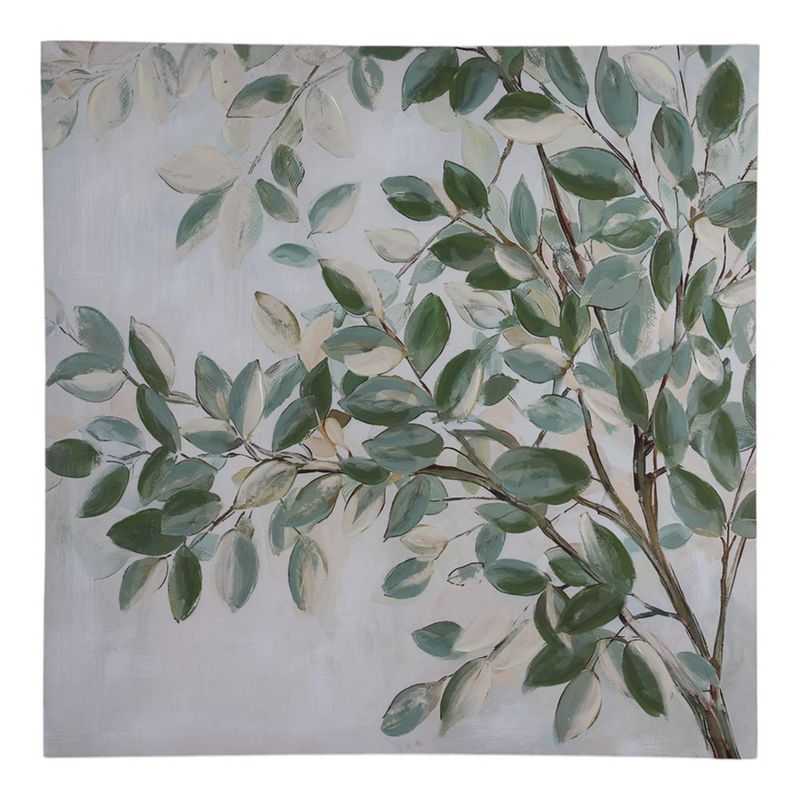 Cuadro Decorativo de Hojas de Eucalipto Cuadrado de 70 x 70 cm
