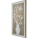 Cuadro Decorativo Jarrón con Flores Texturizadas con Marco de 62 x 122 cm