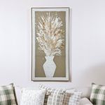 Cuadro Decorativo Jarrón con Flores Texturizadas con Marco de 62 x 122 cm