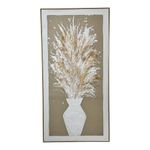Cuadro Decorativo Jarrón con Flores Texturizadas con Marco de 62 x 122 cm