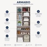 Armario Zary con Repisas y Compartimento Cerrado Color Blanco de 36.5x65x181.2 Cm