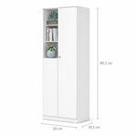 Armario Zary con Repisas y Compartimento Cerrado Color Blanco de 36.5x65x181.2 Cm