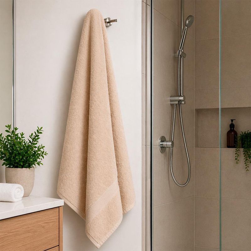 Toalla de Baño para Manos de Algodón Color Beige Ivory
