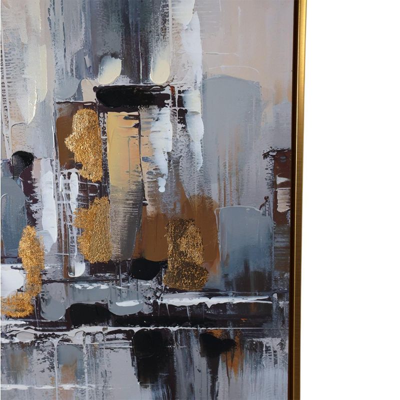 Cuadro Decorativo de Ciudad al Óleo con Marco Dorado de 82.5 x 122.5 cm