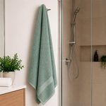 Toalla de Baño para Manos de Algodón Color Verde Musgo