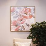 Cuadro Decorativo de Flores Rosadas con Marco Dorado de 82.5 x 122.5 cm