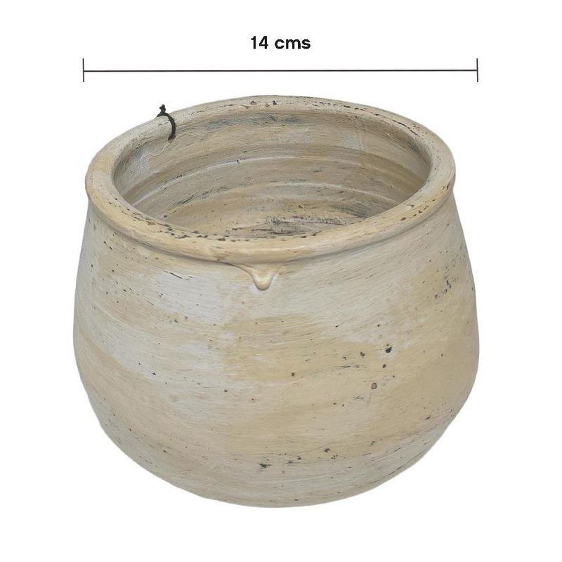 Maceta para Orquídea Lisa de 14 cm Acabado Crema Antiguo