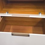 Gabinete Base Impera con 1 Puerta y 1 Gaveta 80 cm Café y Blanco