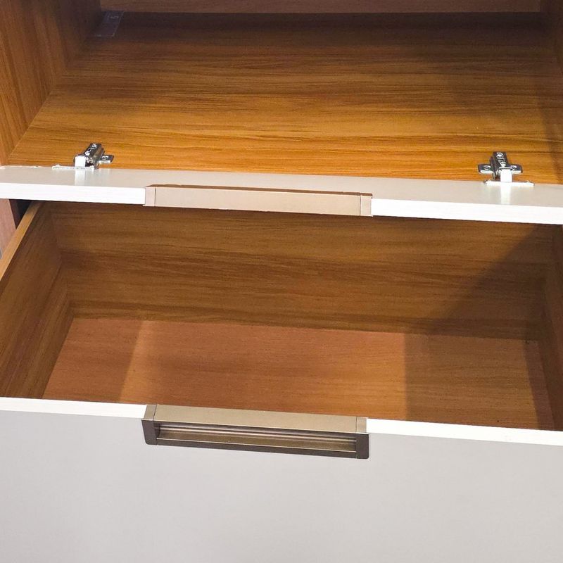 Gabinete Base Impera con 1 Puerta y 1 Gaveta 80 cm Café y Blanco