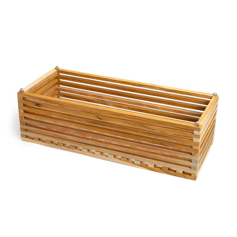 Maceta Colgante Rectangular de Madera No. 18 para Decoración o Arreglos