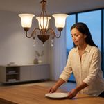 Lámpara de Techo 3 Luces Campana Invertida Base E27 de 60 W Café