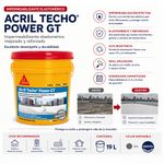 Impermeabilizante Acrilico Acril Techo Power 6 GT Cubeta 19 Litros Color Gris