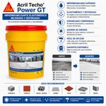 Impermeabilizante Acrilico Acril Techo Power 4 GT Cubeta 19 Litros Color Rojo