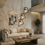 Lámpara de Techo 3 Luces Geométricas Base E27 de 40 W Negro