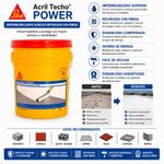 Impermeabilizante Acrilico Acril Techo Power 6 GT Cubeta 19 Litros Color Blanco