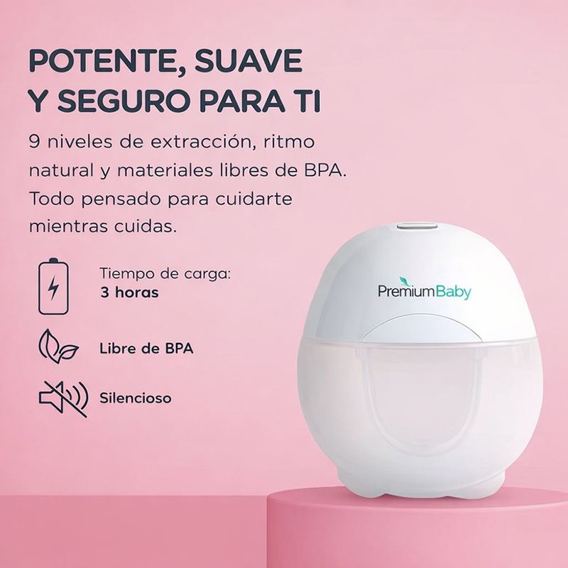 Extractor de Leche Eléctrico Portátil Manos Libres de 150 mL Blanco