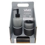 Set de 3 Piezas de Accesorios de Vidrio para Baño en Color Negro