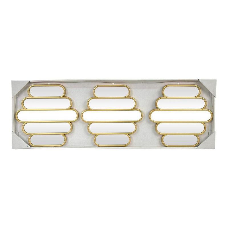 Set de 3 Espejos de Pared Diseño Panal 25 cm  Dorados