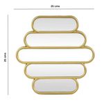 Set de 3 Espejos de Pared Diseño Panal 25 cm  Dorados