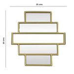 Set de 3 Espejos Diseño Panal 25 cm Marcos Dorados