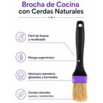 Brocha de Cocina con Cerdas Naturales y Mango Negro
