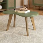 Mesa de Centro de 91 x 55 x 45 cm con Cubierta en Forma de Frijol Color Menta