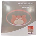 Plafón LED Infantil de Techo 28 W 3CCT Diseño de Conejo Rosado Integrado
