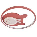 Plafón LED Infantil de Techo 28 W 3CCT Diseño de Conejo Rosado Integrado